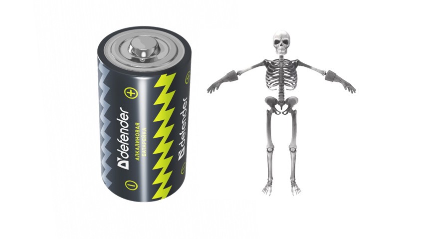 โครงสร้างของนิ้ว, ทรงกลม, มงกุฎ และแบตเตอรี่โทรศัพท์ โครงสร้างแบตเตอรี่