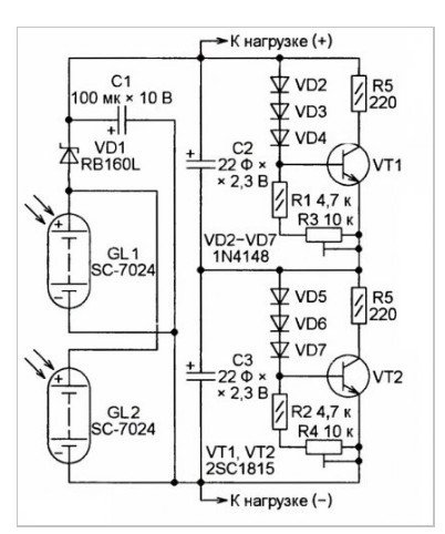 แผนภาพวงจรตัวรักษาเสถียรภาพแผงโซลาร์เซลล์