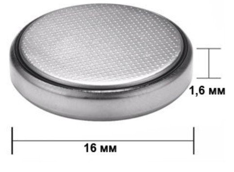 ขนาดของ CR1616