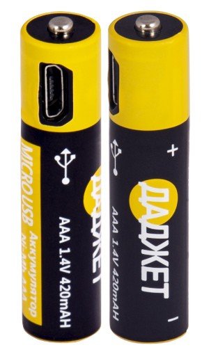 Batterijen worden opgeladen via een USB-aansluiting.